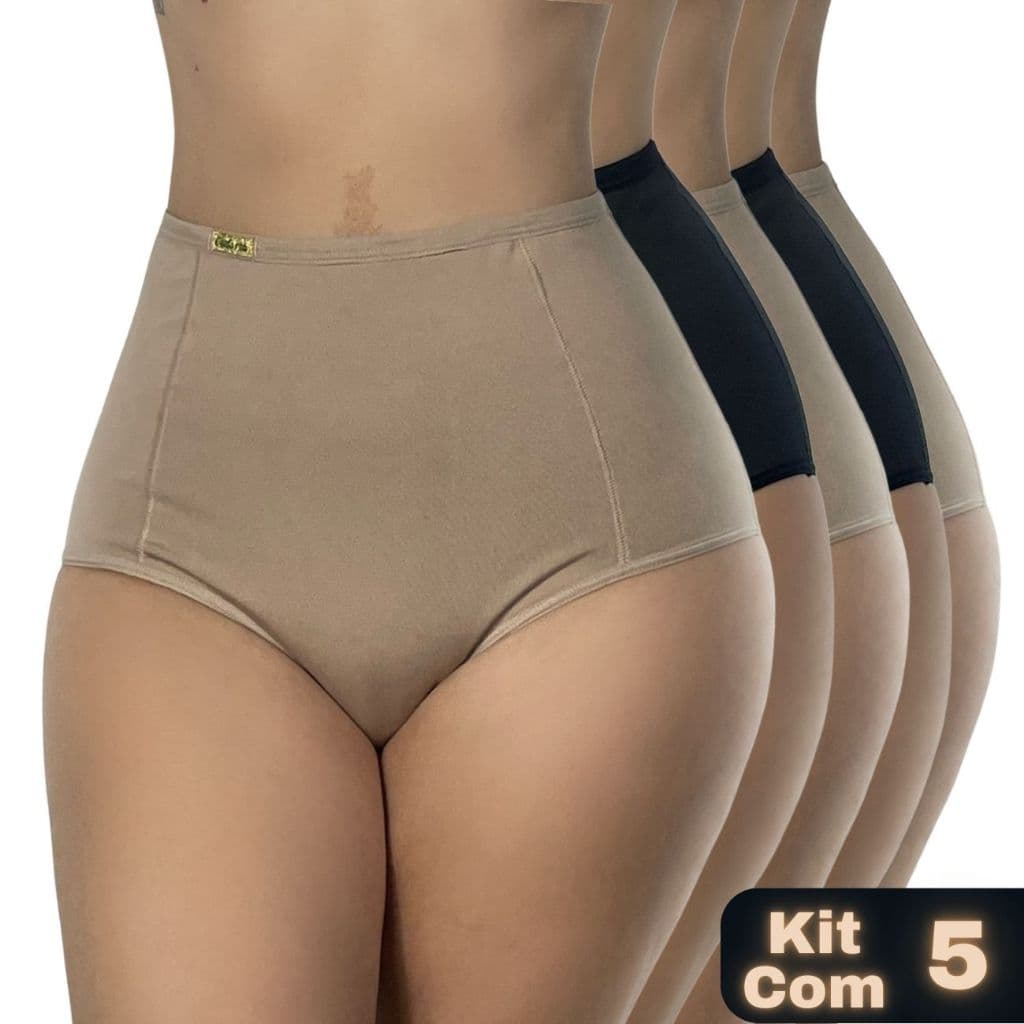 kit 5 Cintas Suplex Alta Compressão Feminina Modeladora Confortável e Discreta