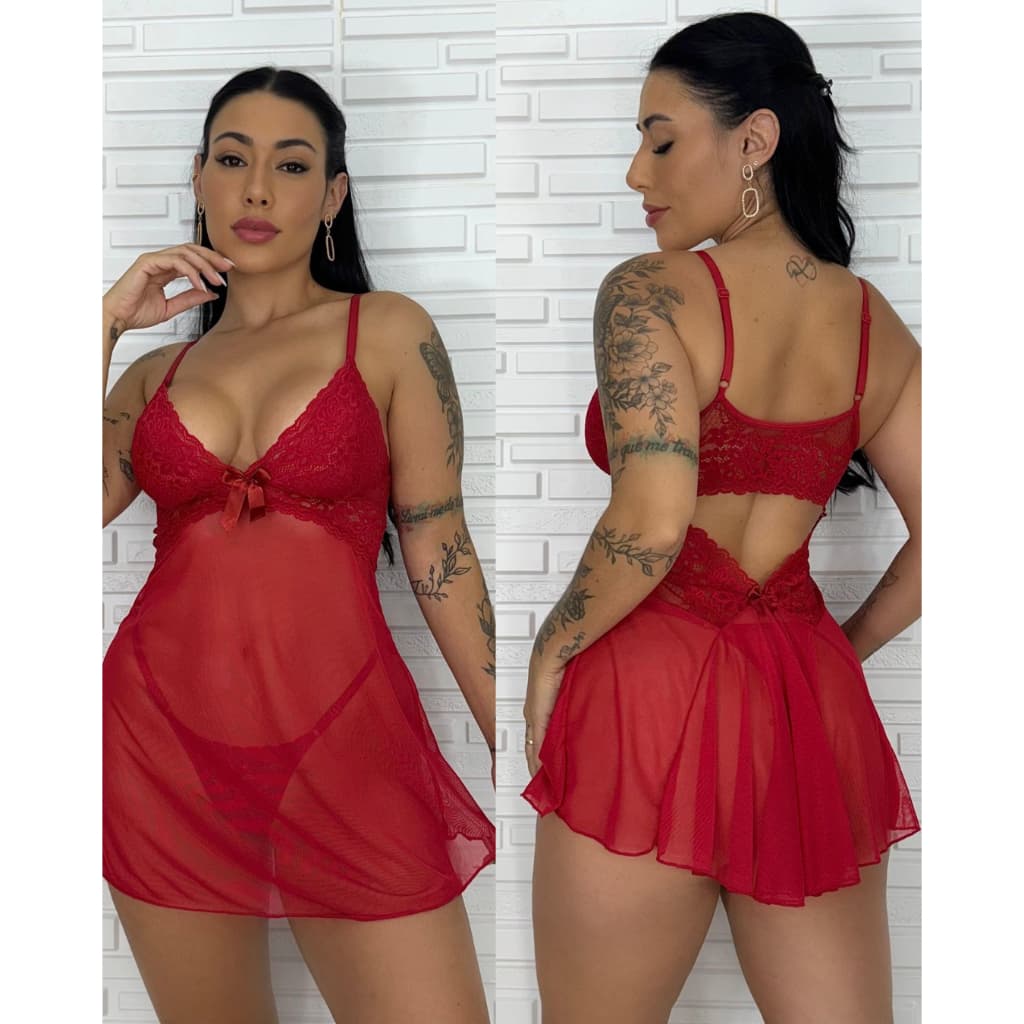 Camisola Tule Transparente  Sereia Luxo Pijama Feminino