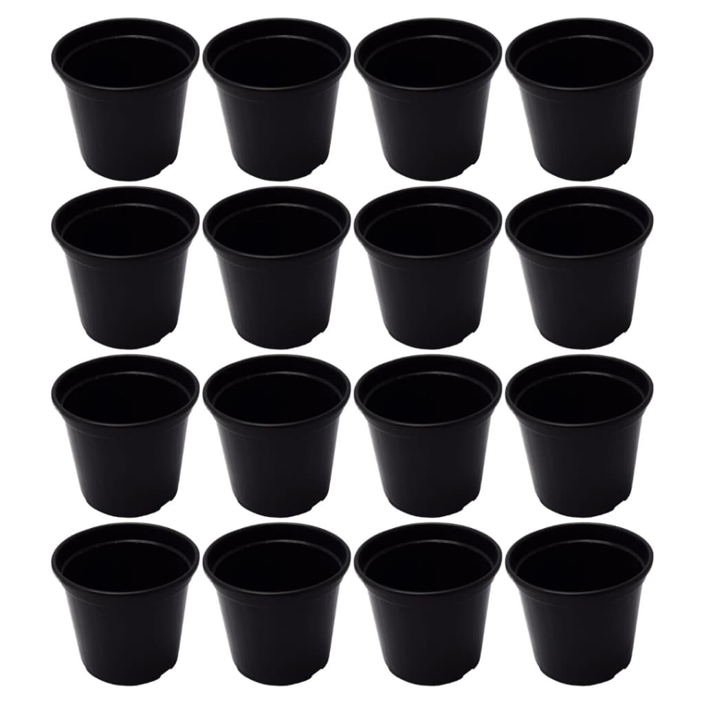 Kit 15 Vasos Pote 15 de Plástico Preto Para Plantas e Flores Com Furos Para Escoagem
