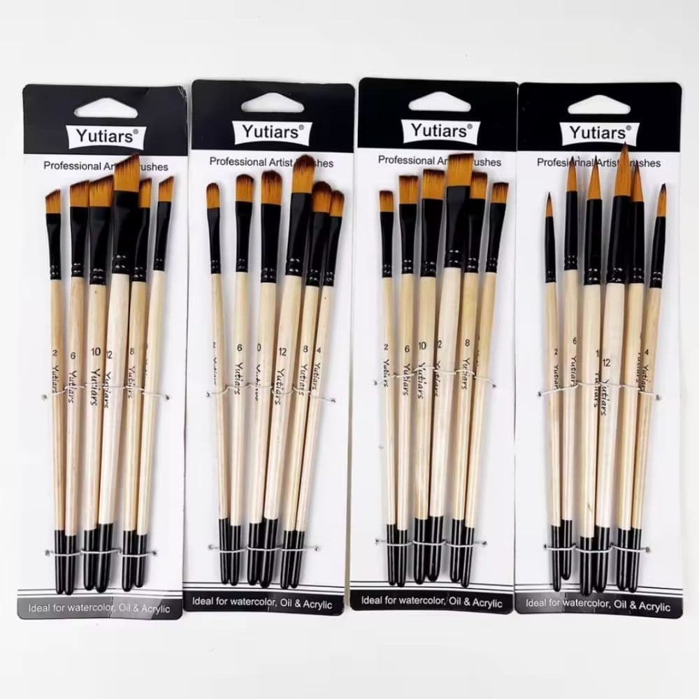 Kit de Pinceis Sintéticos Com 6 Unidades