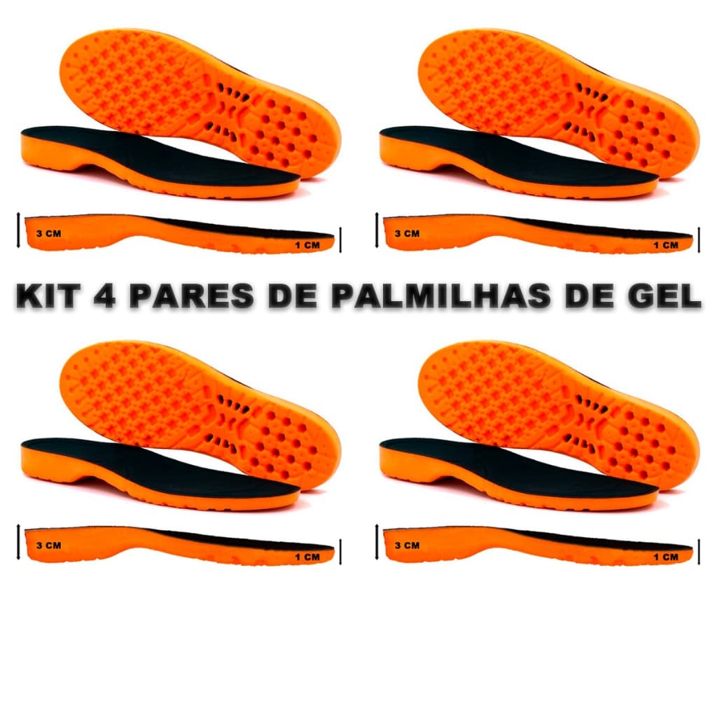 KIT COMBO 4 PARES DE PALMILHA ORTOPEDICA DE GEL ORIGINAL