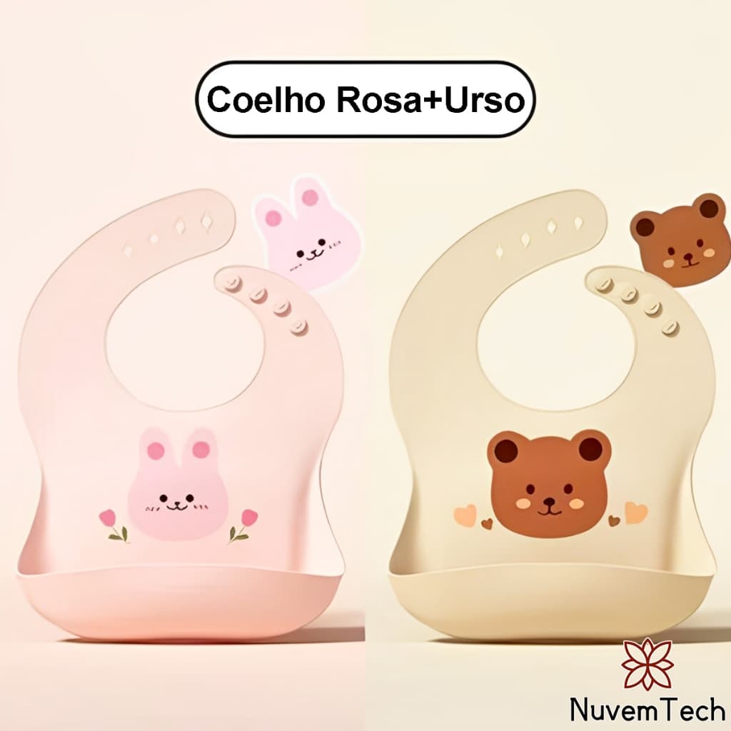 Babador Silicone Impermeável Para Bebê Infantil Cata Pega Migalhas Colorido Baby Bibs Alimentação Menina Menino