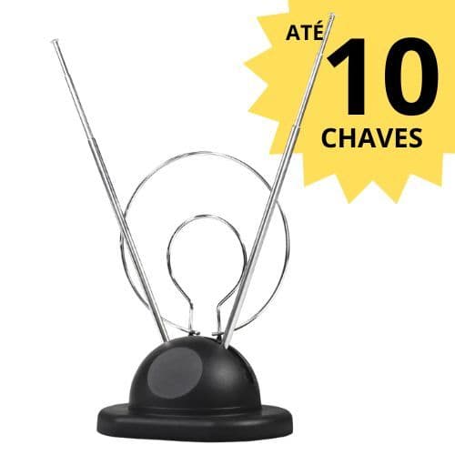 Kit até 10 Antena Canais Digital e Analógica Interna VHF, UHF, FM