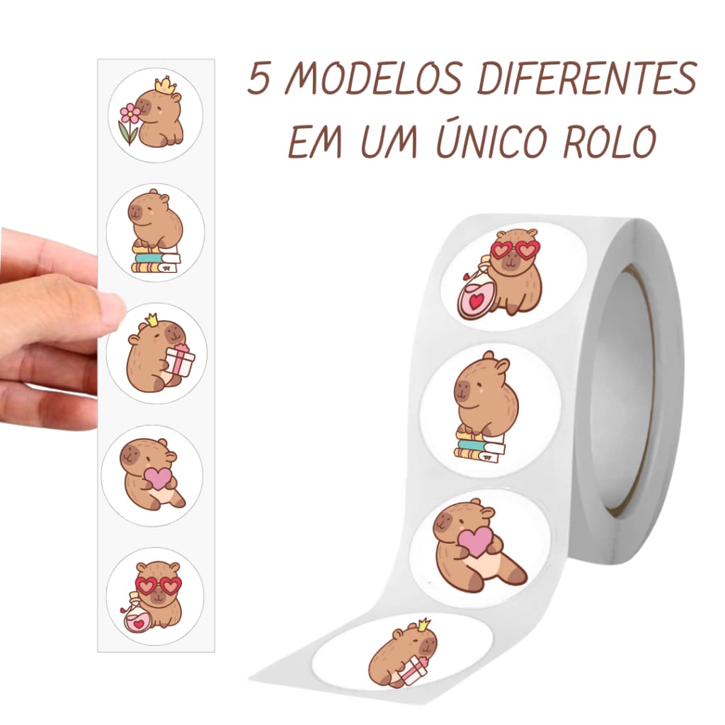 250 Adesivos Fofos de Capivaras | Papelaria Kawaii | 3cm