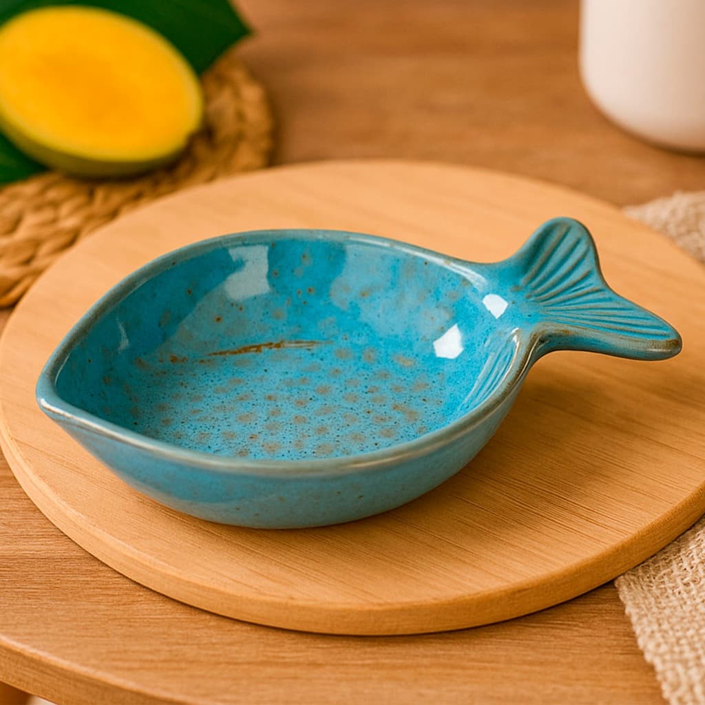 Mini Bowl Peixe Pequeno Finger Food Cerâmica Louça Decoração Mesa Posta Gourmet Restaurante Buffet