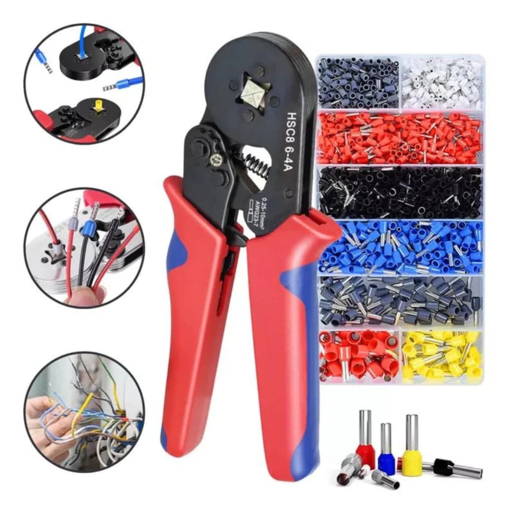 Kit Alicate Crimpar Prensa Box Com Terminais - Ilhós 0,25 A 10mm