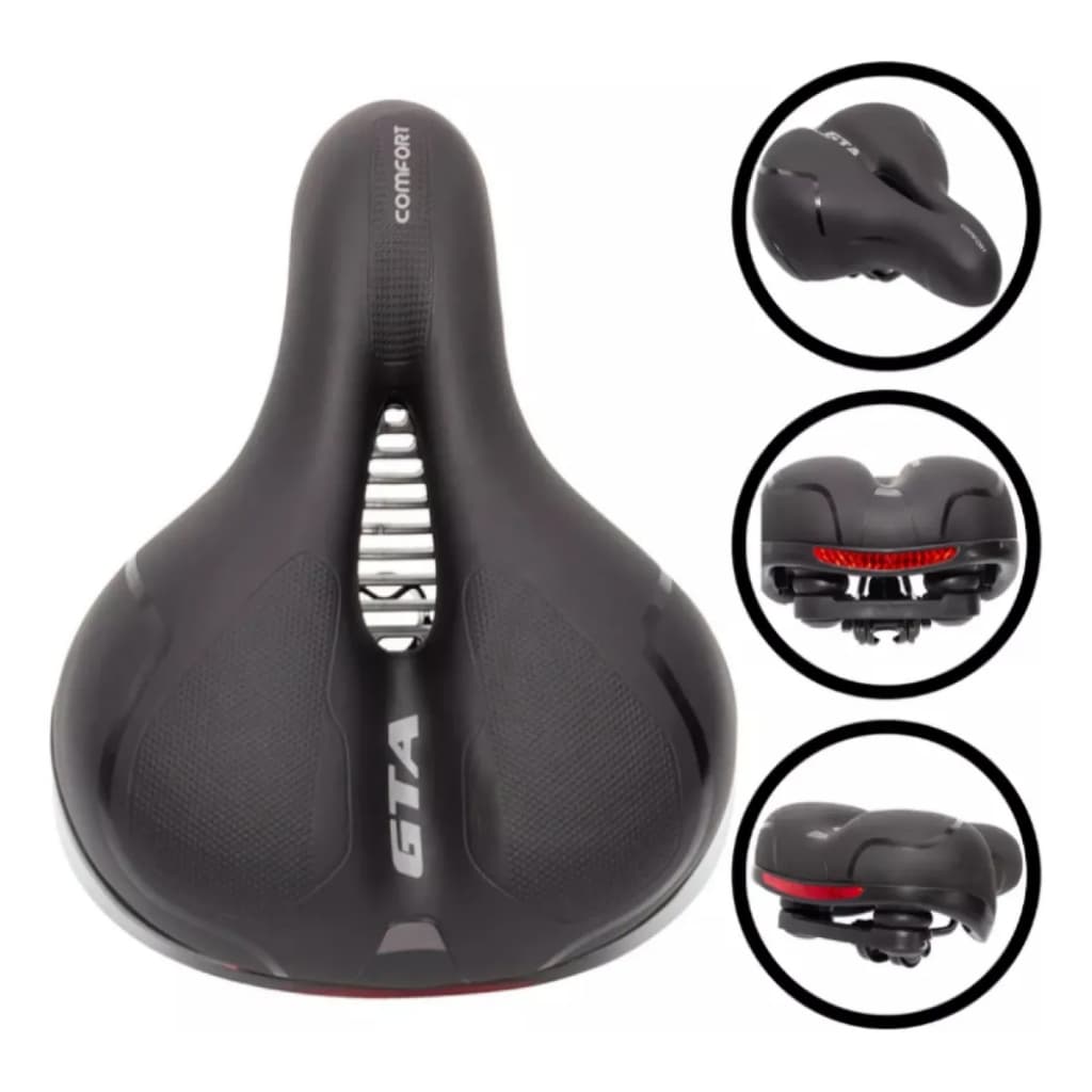 Banco Bike Selim Bicicleta Gta Comfort Gel Tech Refletor Elastomero