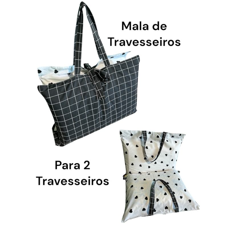 Mala para Travesseiros | Bolsa para Viagem – Para 2 Travesseiros | Porta Travesseiro Estampada e Reforçada