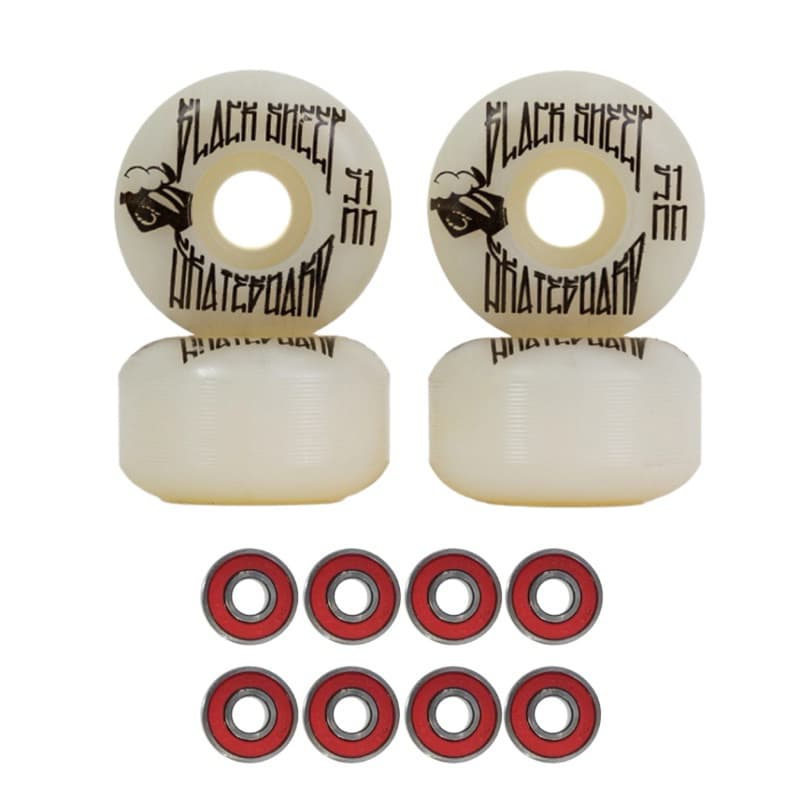 RODA DE SKATE 51MM  + ROLAMENTOS ABEC 5