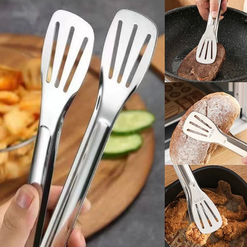 Pegador De Inox para Carne, Churrasco, Salada, Cozinha 23cm, 28.5cm, 33cm