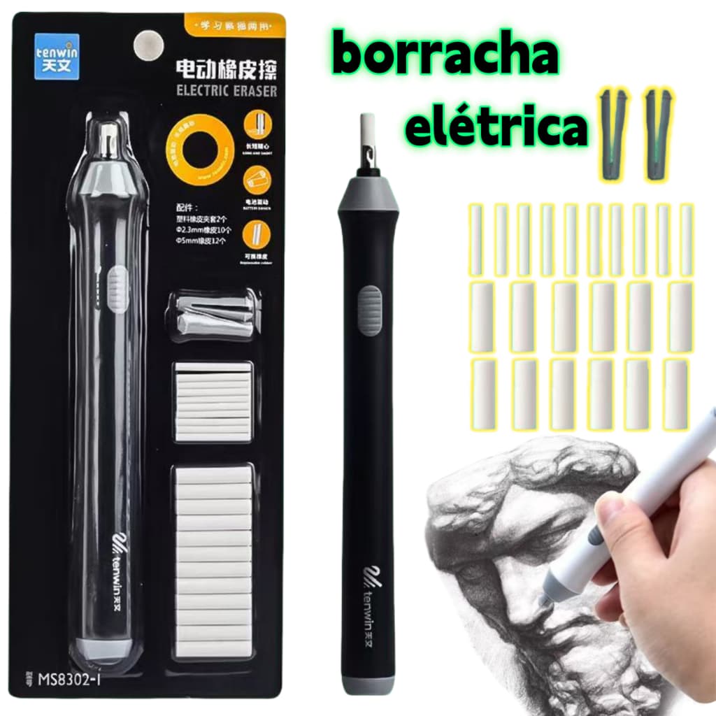 Borracha Elétrica Para Escolar Lápis Borracha Elétrica Com diferente Refil Para Arte Estudante