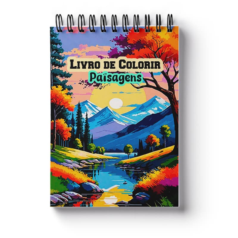 Livro de Colorir Paisagens Adulto Antiestress 50 Desenhos A5 Folha de 120 Gramas Volume 3