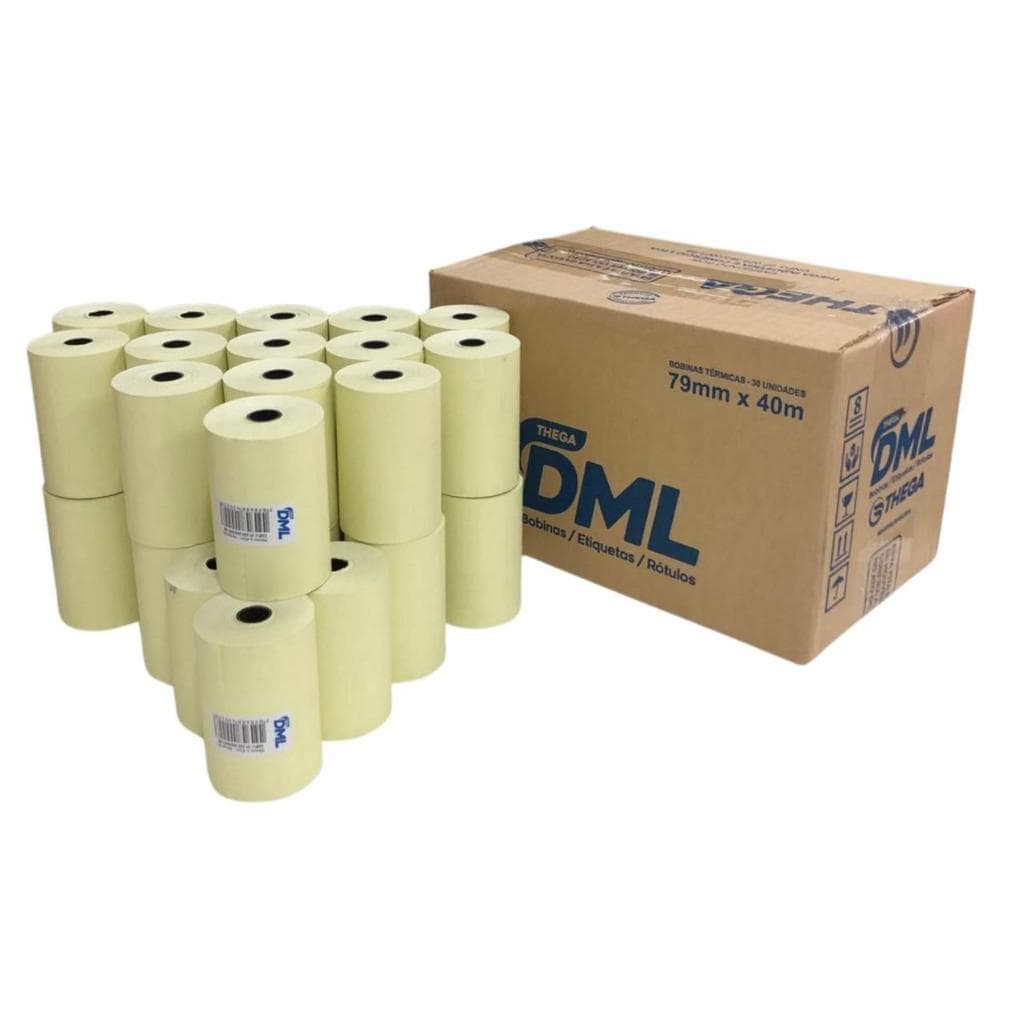 BOBINA TERMICA PDV AMARELA 79X30 CX C/30 ROLOS