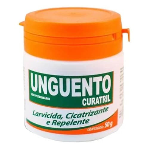 Pomada Unguento Curatril Cicatrizante Cães Larvicida E Repelente 50g