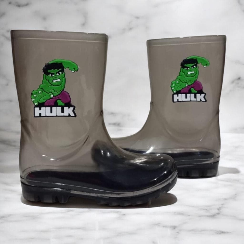 Galocha Bota de Chuva Cano Alto Hulk Infantil Menino Juvenil Leve Moderna Confortável
