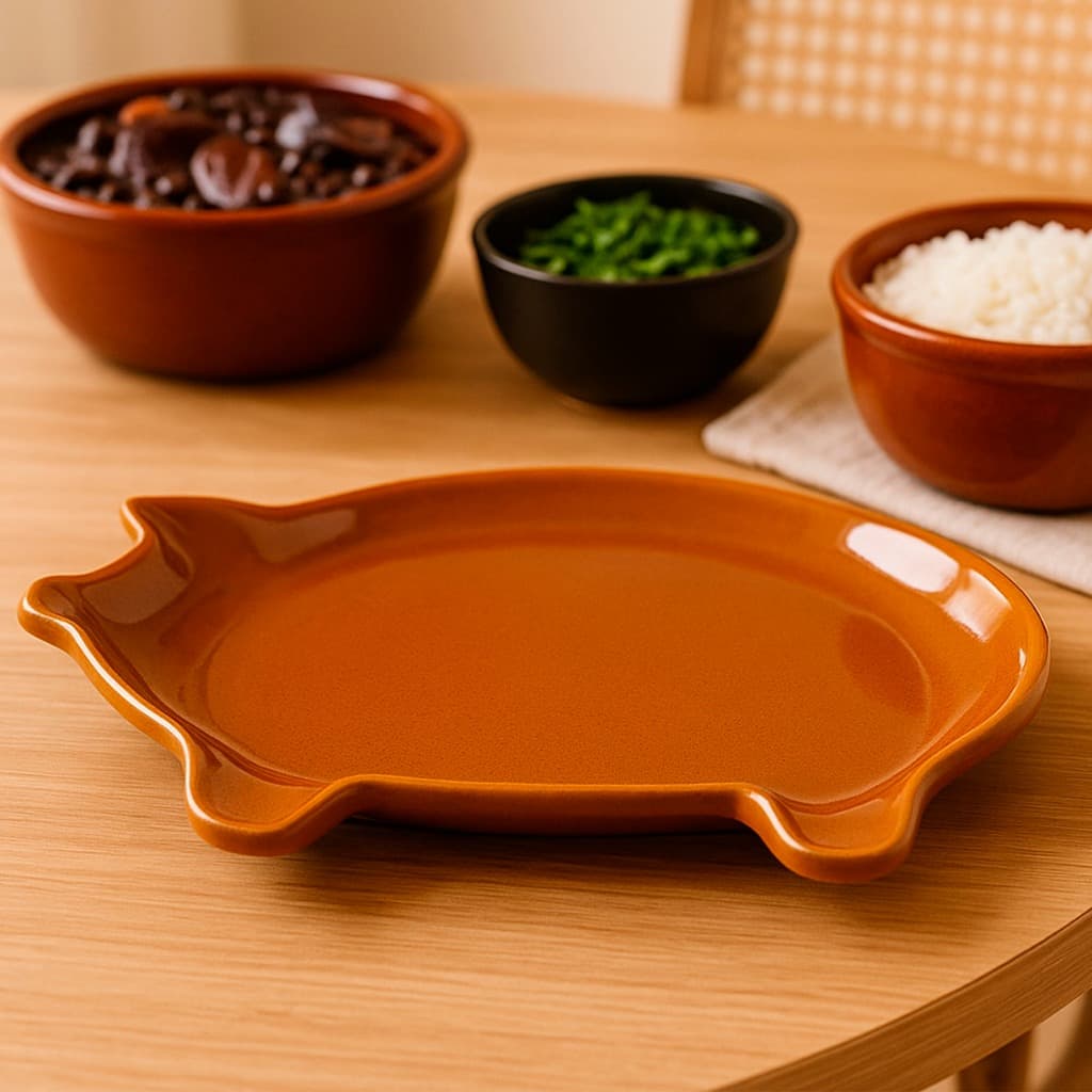 Petisqueira Porco Média Em Cerâmica Louça Buffet Travessa