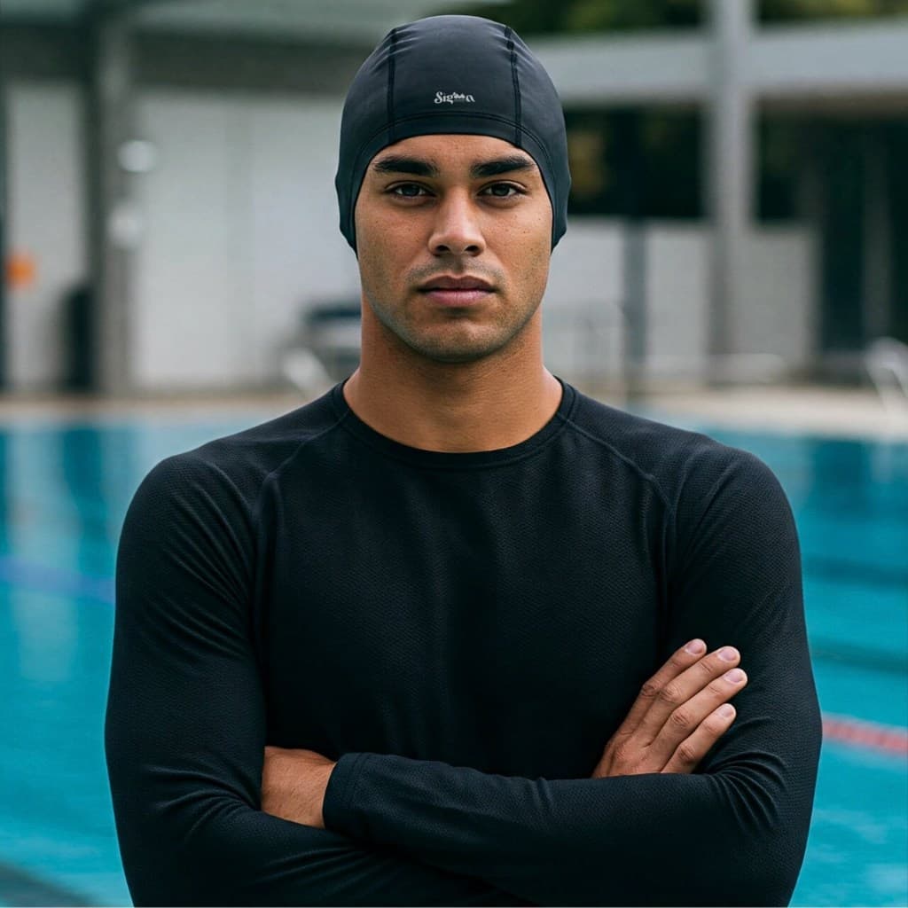 Touca Tecido Natação Unissex Adulto Elastica Cobre Orelha Cabelos Longos Compridos Hidroginástica