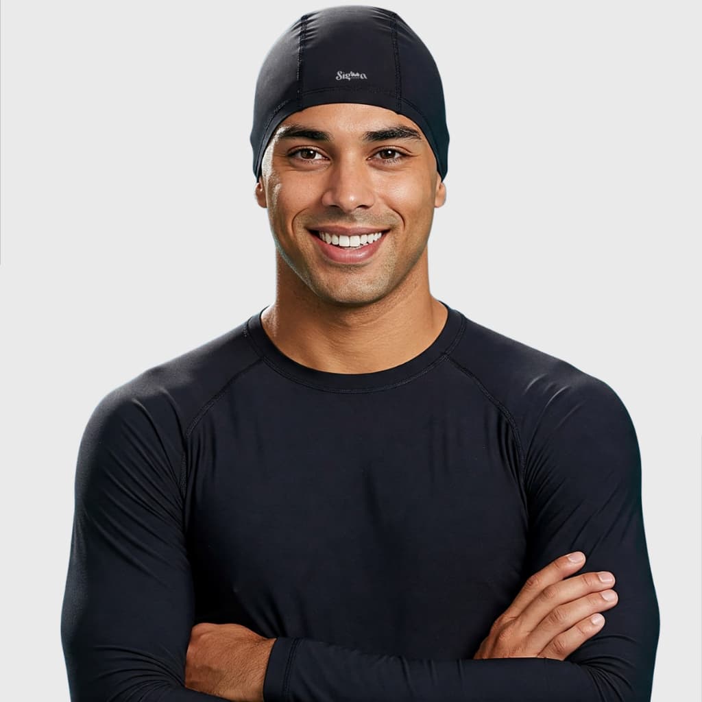 Touca Natação Hidroginástica Cobre Orelha Adulta Unissex Elástica Lisa Tamanho Único Piscina Uv 50+