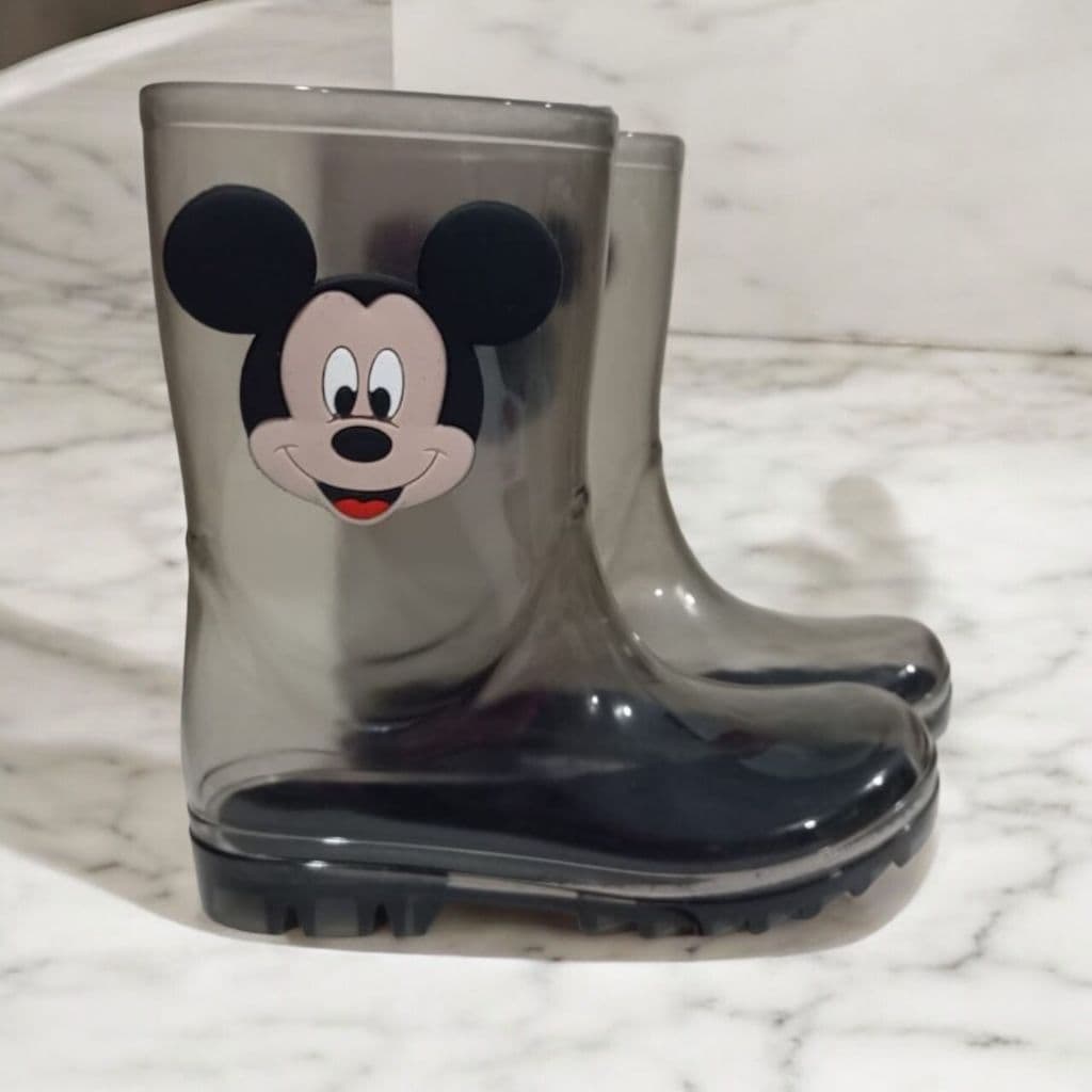 Galocha Bota de Chuva Cano Alto Mickey Infantil Menino Juvenil Leve Moderna Confortável Estilosa