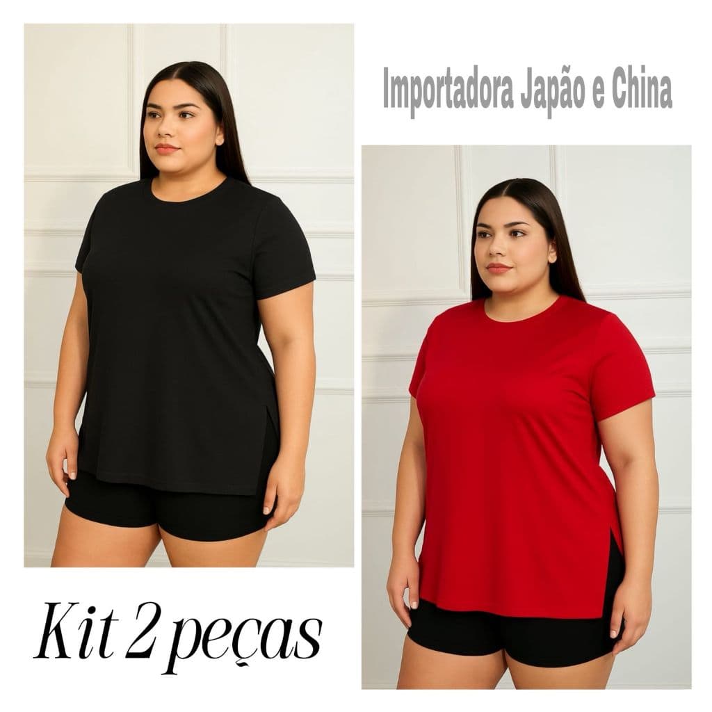 Kit 2  Vestlegging PLUS SIZE Blusa Feminina Academia Caminhada