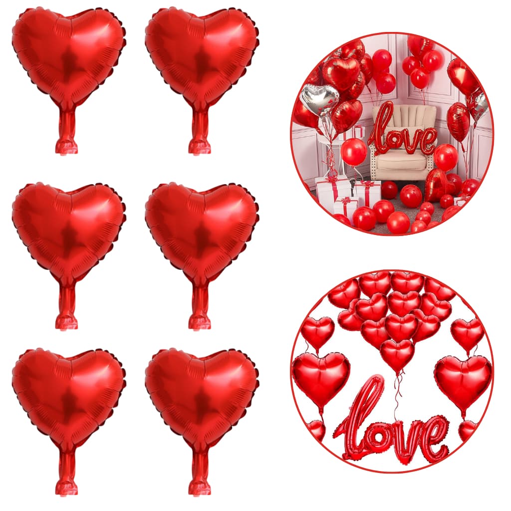 50 Mini Balão Metalizado Coração Vermelho 12cm 5  Polegadas Dia dos Namorados Casamento Dia das Mães Surpresa Romântica