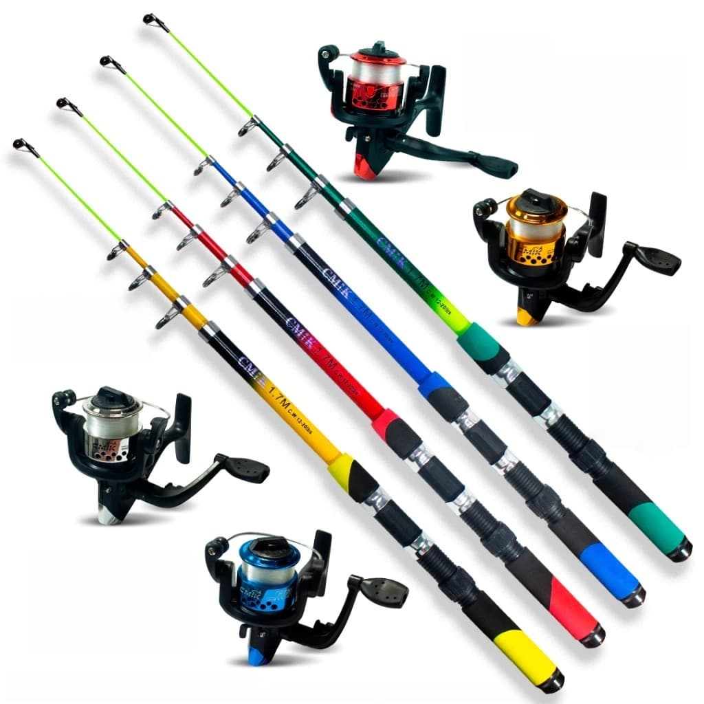 Kit 1-4 Vara De Pesca 60-120lbs Completa Com Molinete Esportiva Ao Ar Livre Robalo Portátil Com Linha
