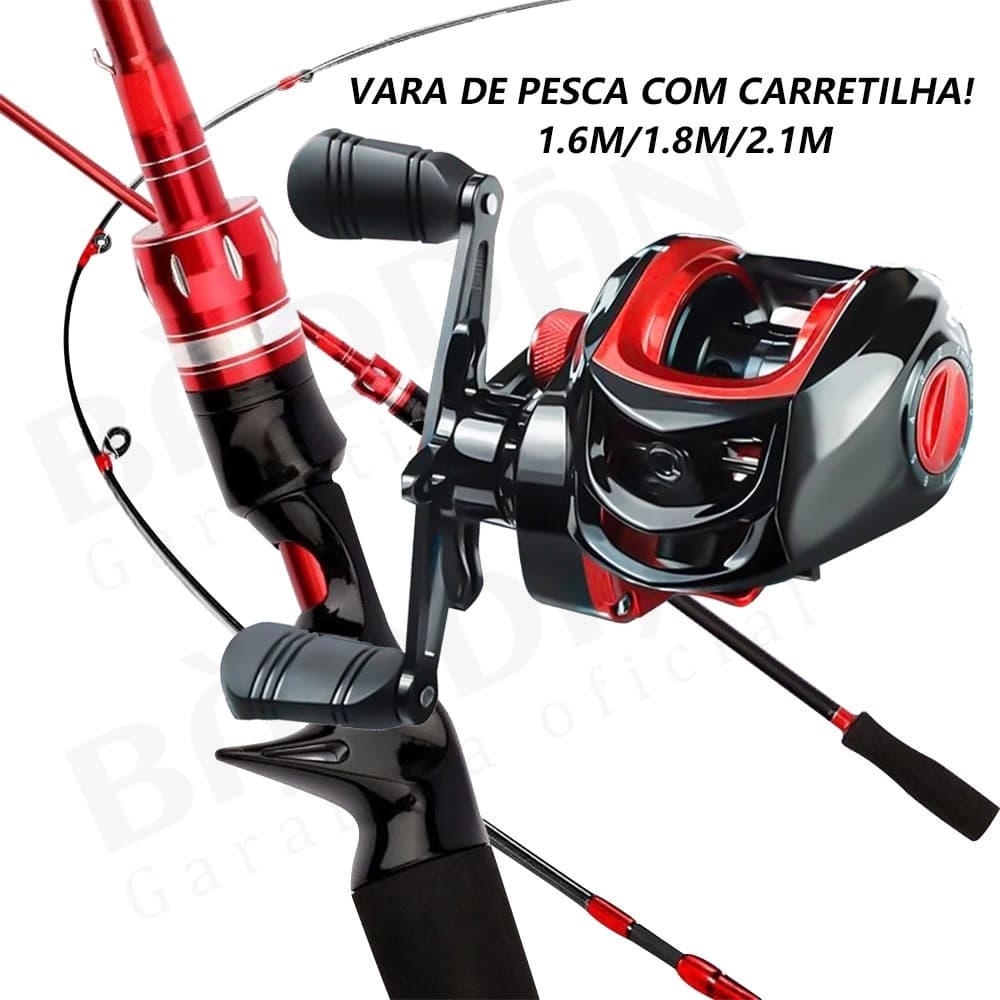 Vara de pesca com carretilha 1.8M Vara De Pesca Carretel  Kit Completo Com Alta Velocidade Max Drag 30KG