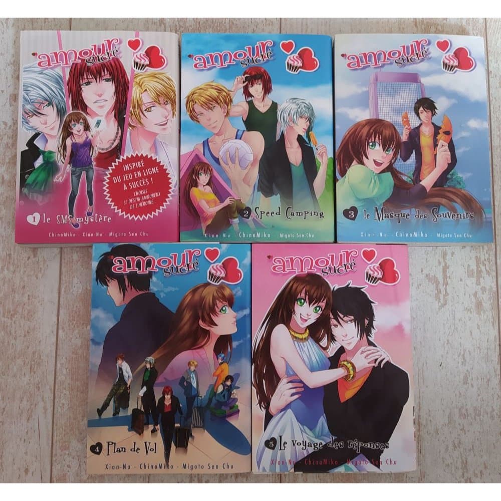 manga artesanal em portugues coleção amor doce, os 5 volumes