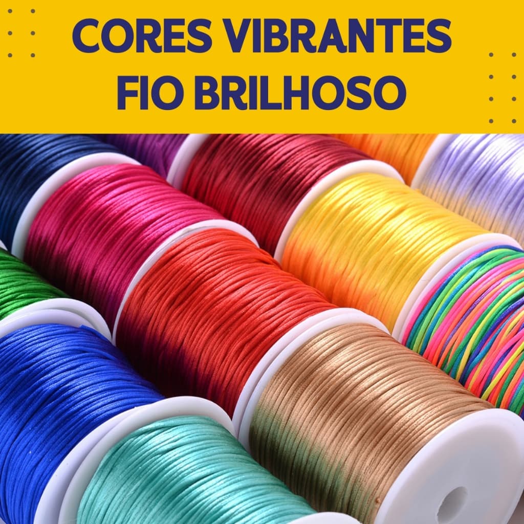 Fio de Seda C/100 Metros de 1.0 Mm - Diversas Cores Vibrantes - Fio de Alta Qualidade - MN