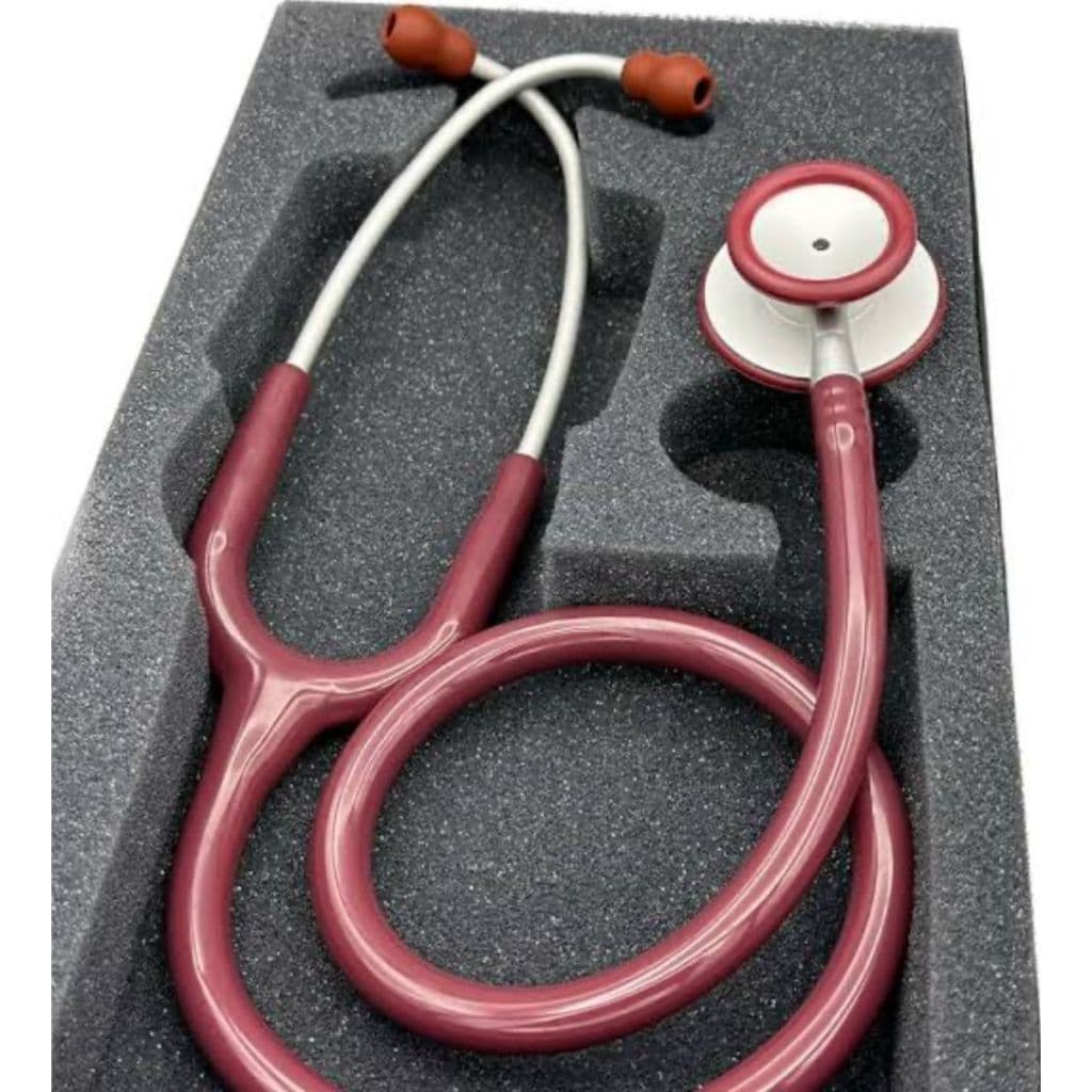 Estetoscópio Bic Efficace BORDO Duplo Profissional Com Oliva e Pelicula De Reserva