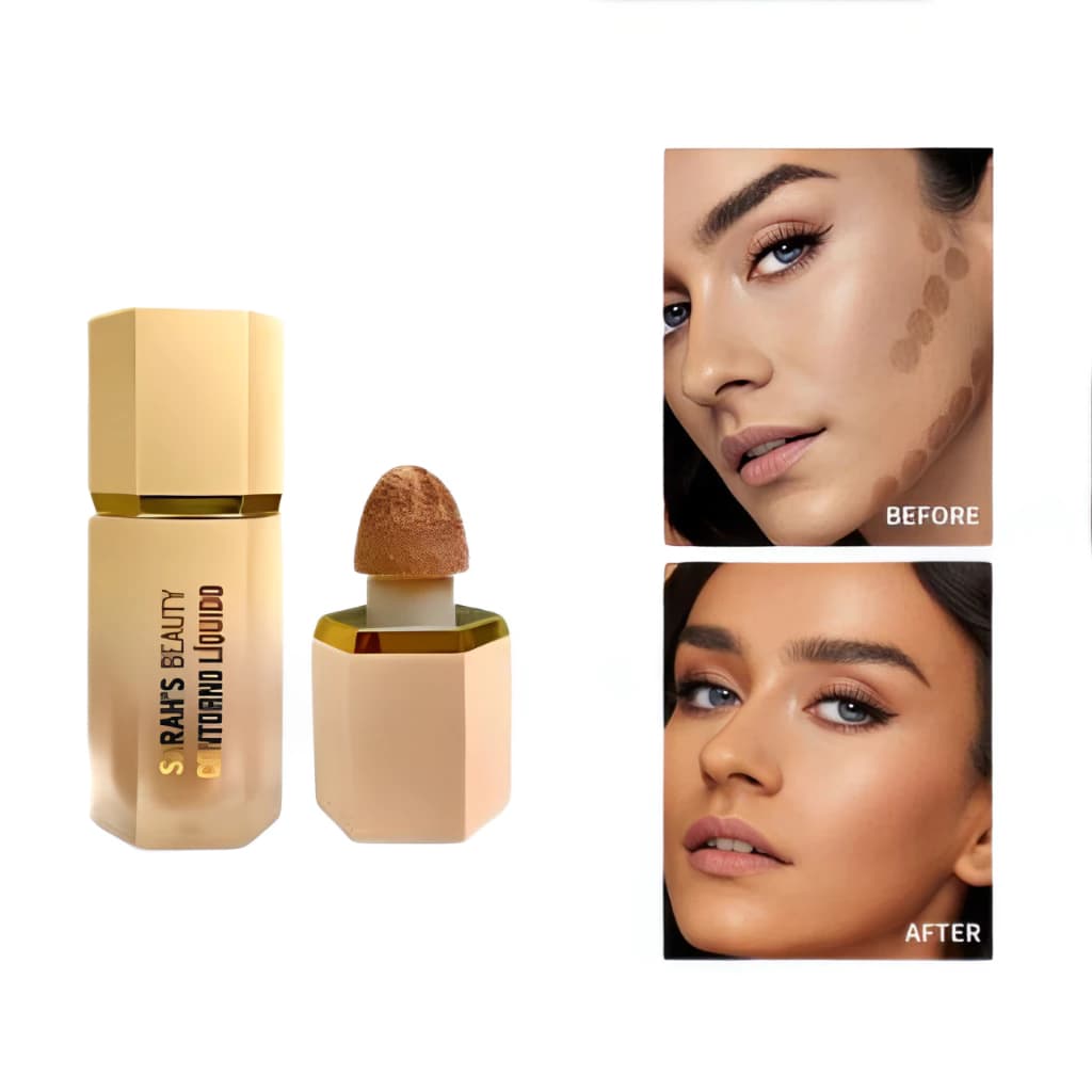 Contorno Líquido Cremoso Sarah's Beauty Fácil Aplicação Efeito Natural Longa Duração