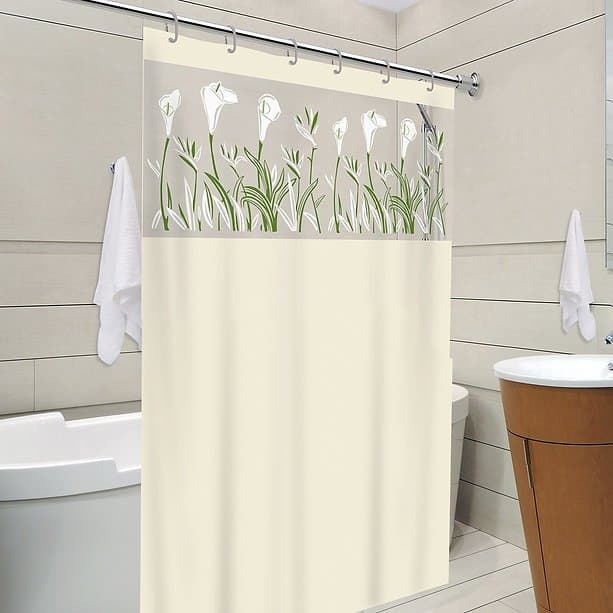 Cortina Box com Visor Copo de Leite Para Banheiro Anti Mofo Resistente Alta Qualidade 100% PVC