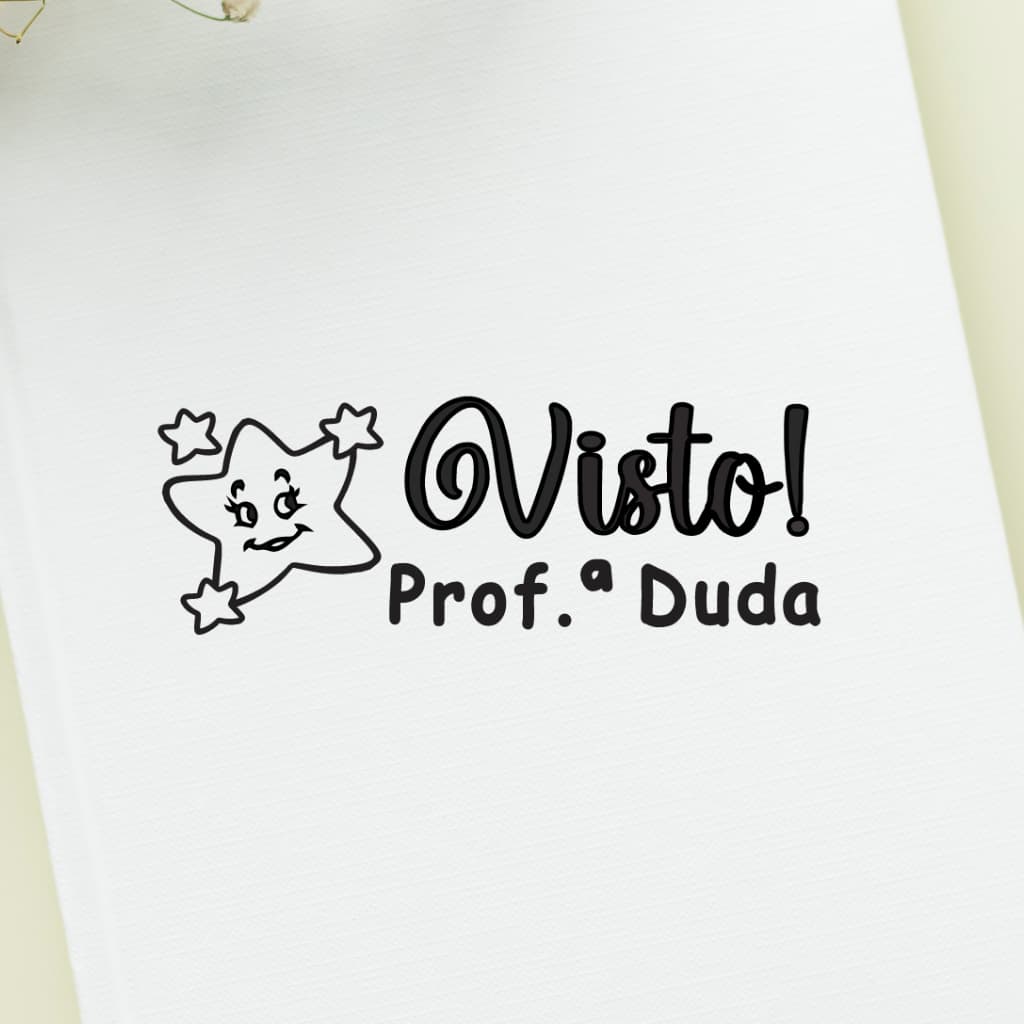 Carimbo Visto Estrelinha | Carimbo para professores | Carimbo Personalizado Professores