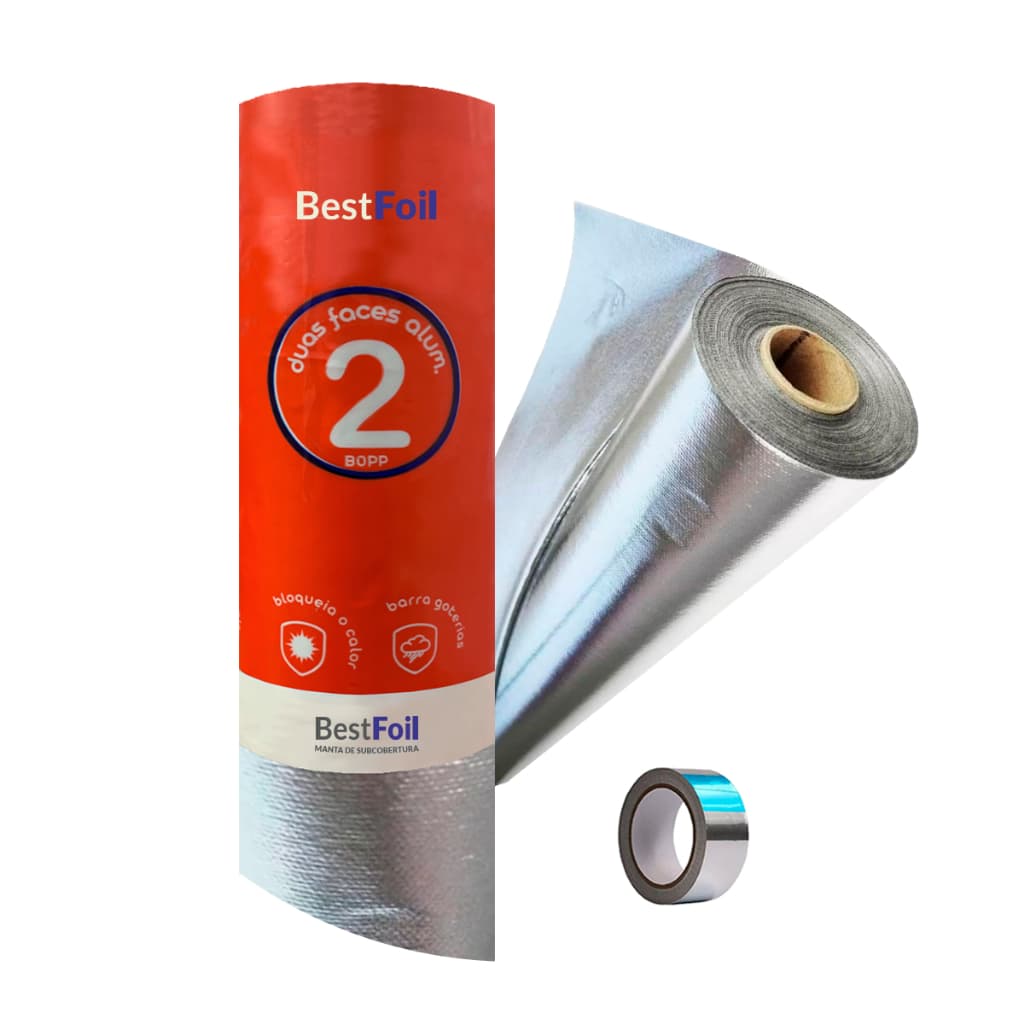 Manta Térmica TNT P/ Telhado 2 Faces 50m2 + Fita para emenda