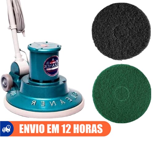 Disco de Limpeza 350mm Verde Preto Para Enceradeira Nobre