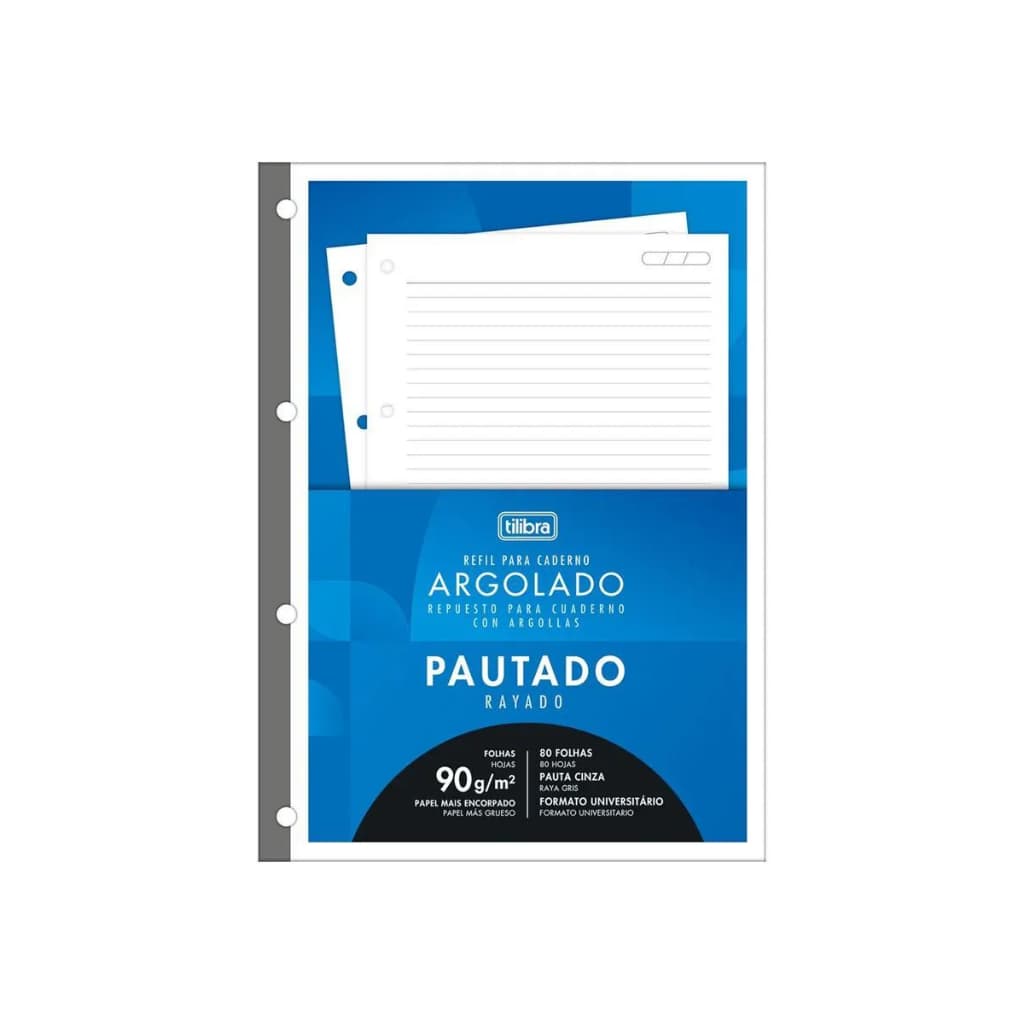 Refil para Fichário Universitário 90g/m² 80 Folhas - Tilibra