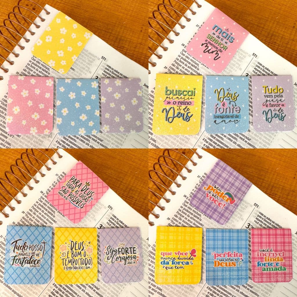 4 Marca Páginas Magnéticos Cristão Versículos marcador meninas femininas mulheres bíblia resistente para livros leitura