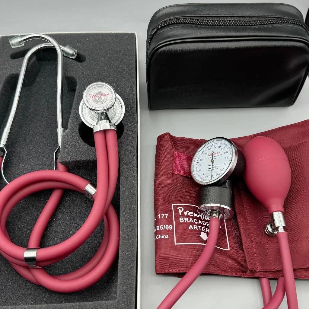 Kit enfermagem Esfigmomanômetro + Estetoscópio Rappaport Duplo Profissional