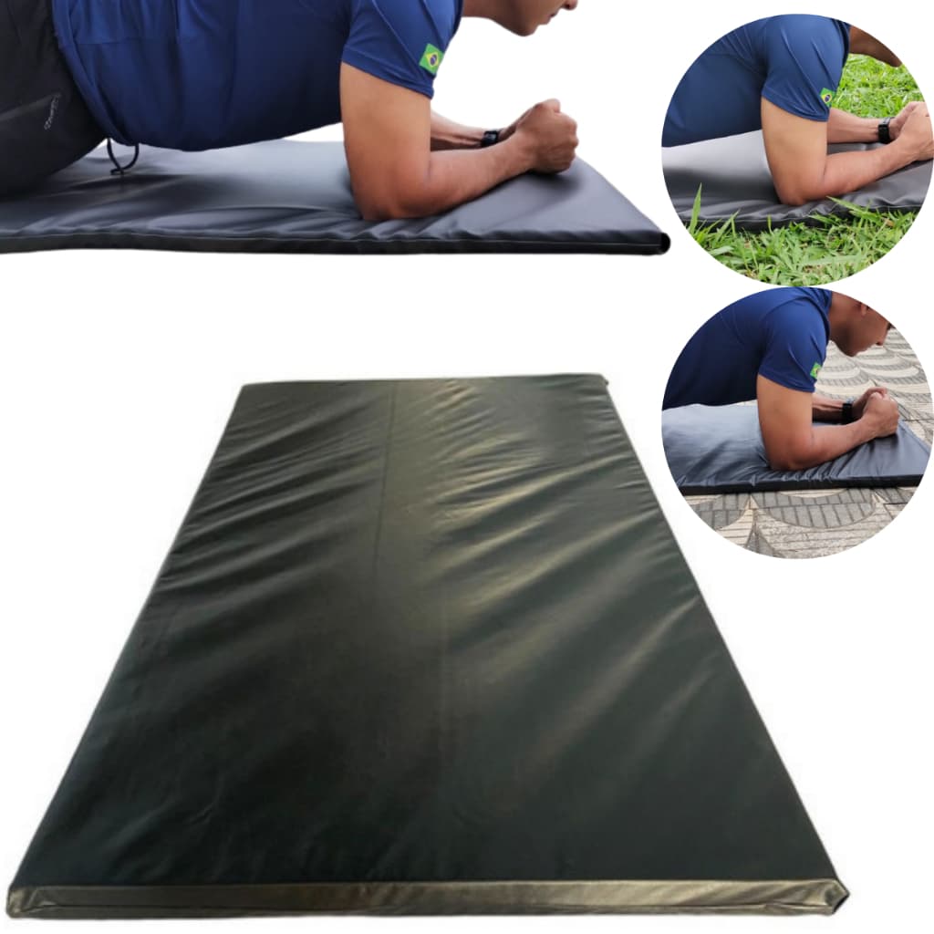 Colchonete academia exercicios altadensidade impermeável profissional grande preto malhar treinar yoga pilates funcional
