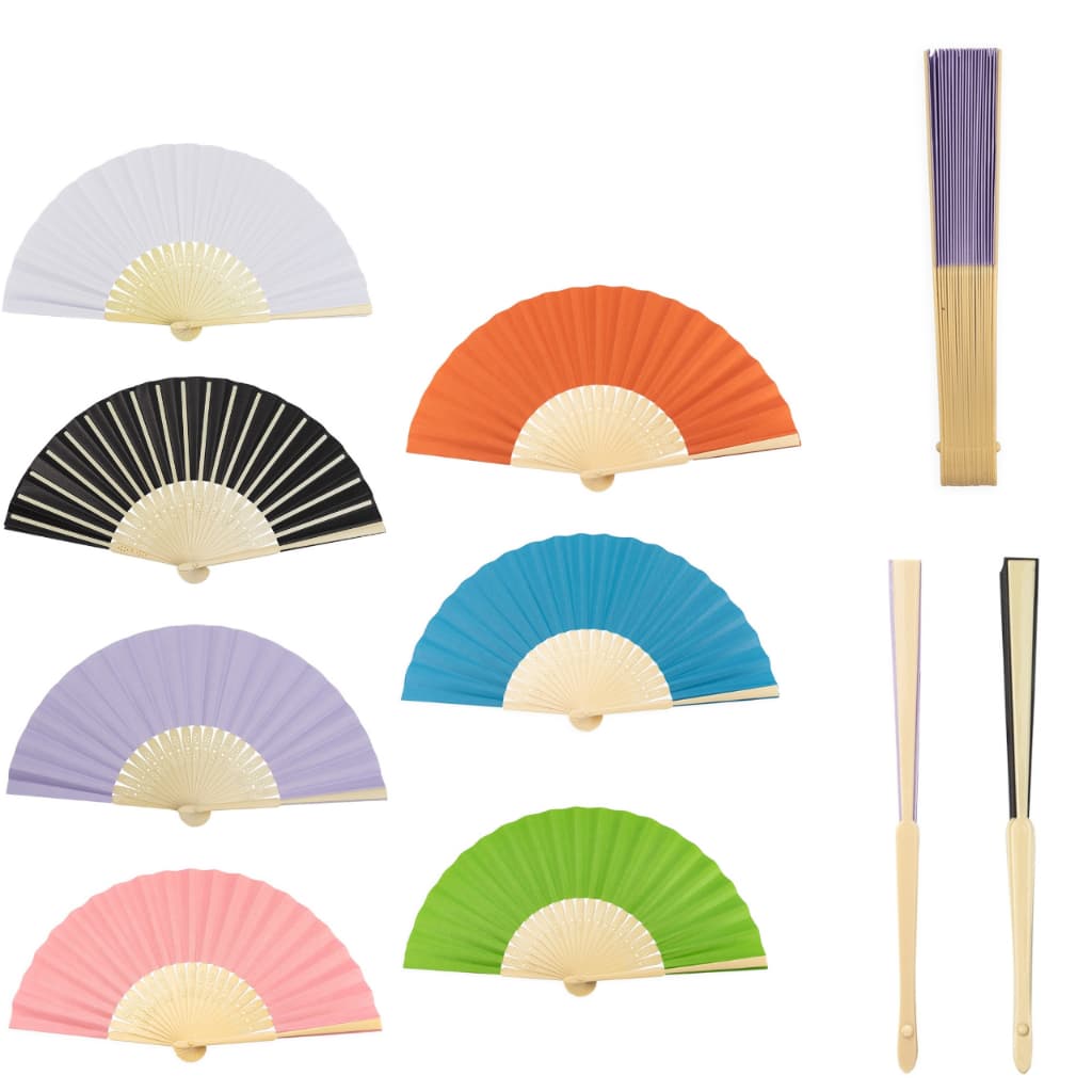 Leque de Papel detalhes em plástico elegante refrescante leve decorativo brindes