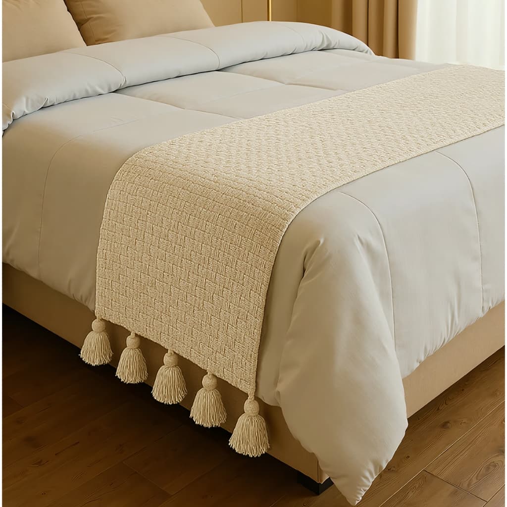 Peseira de Cama em 100% algodão- MEDIDA 0,70 x 2,20cm Para Cama Casal / Queen / king  Grosso e Macio