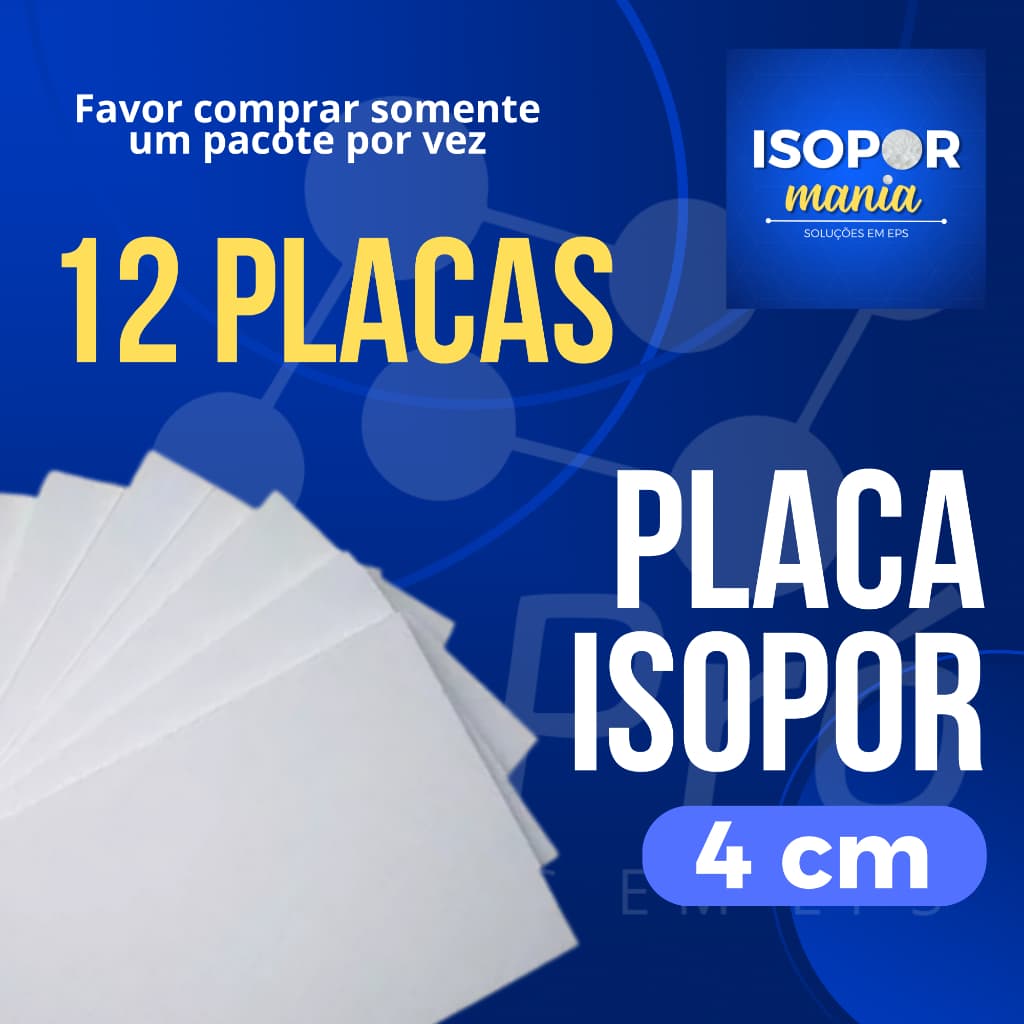 Kit 12 Placas Isopor Acústico Antichamas Espessura 40mm ( 4cm ) 12 Unidades 100x50x4cm