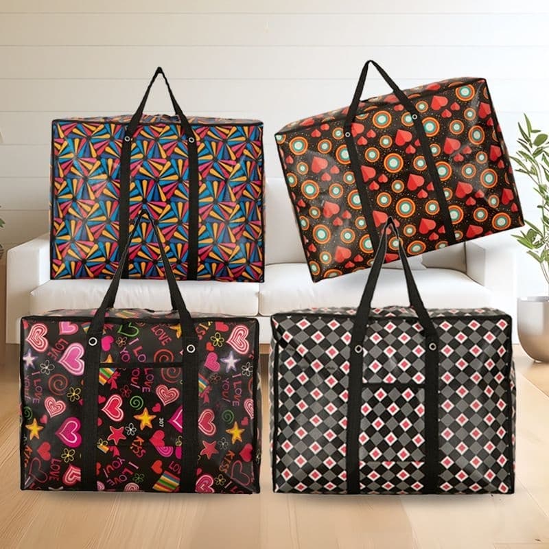 Sacola Bolsa De Compra Mudança Reforçada Grande G 80x58x26 Estampa Sortida