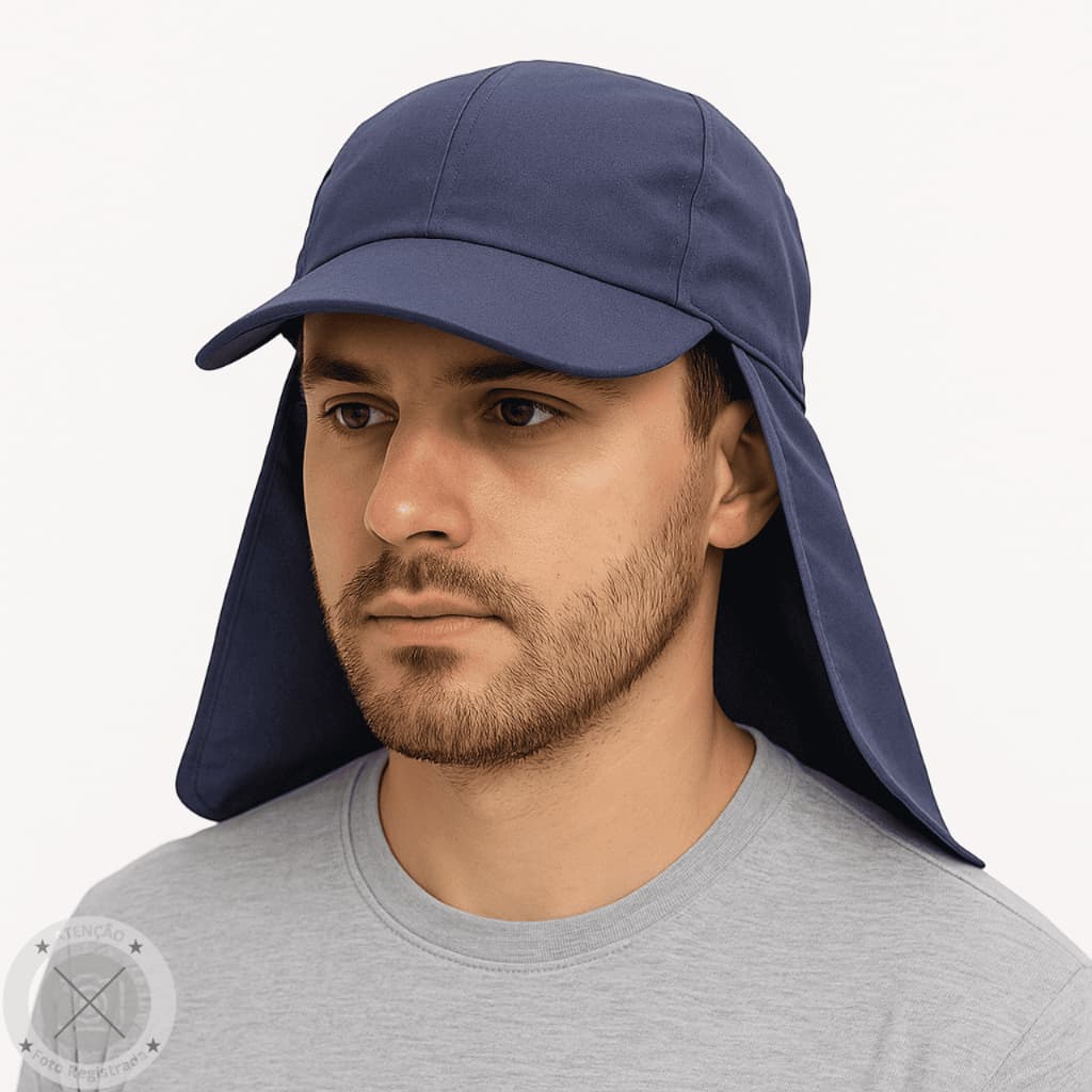 Boné Trabalhador no Sol Com Proteção de Pescoço Chapéu Pescador Camping Proteção UV Leve Seca Rápido
