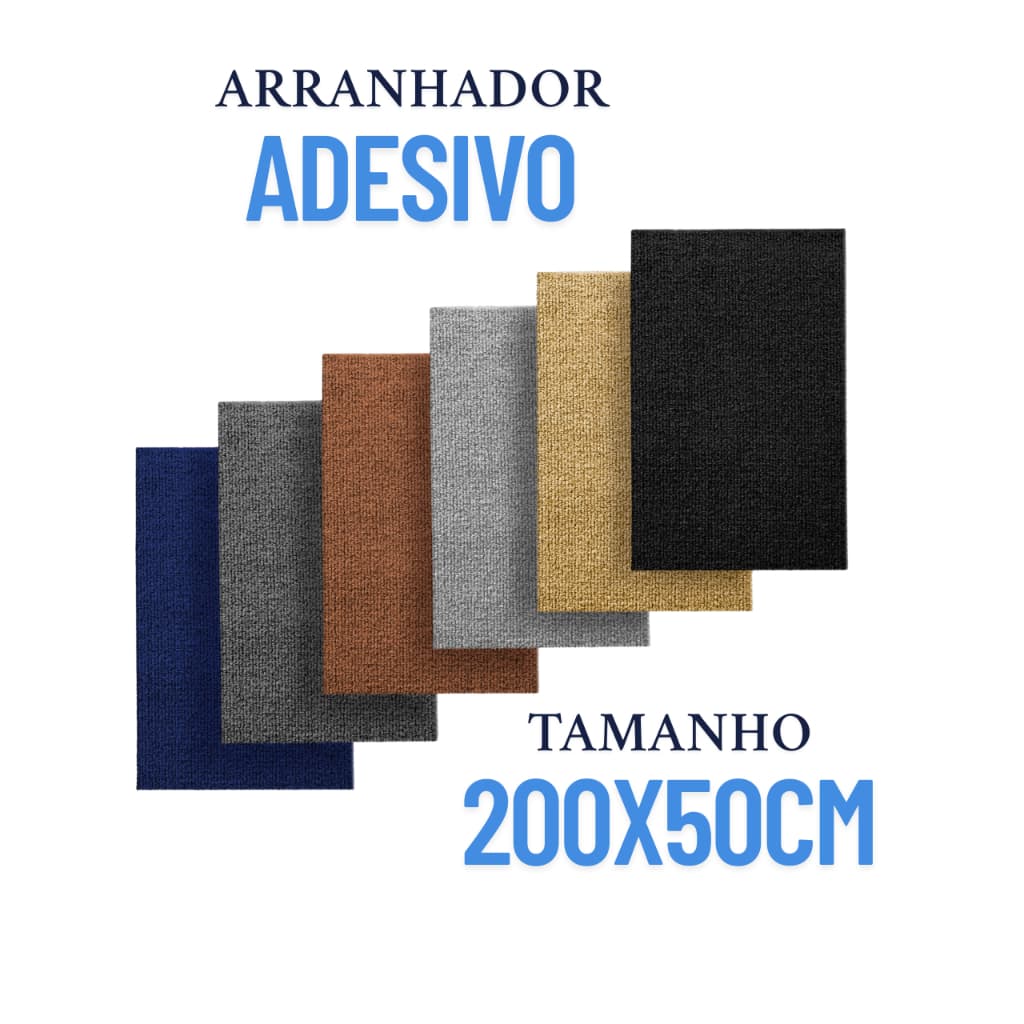 Kit Arranhador Adesivo para Gato Protetor para Sofá e Cama Box - Carpete Premium 200x50 50x30