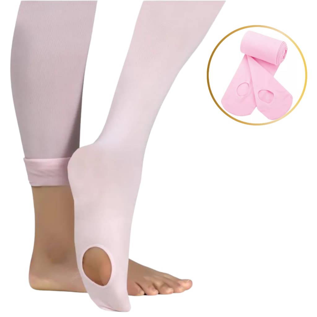 Meia calça ballet conversível com abertura no pé em poliamida SELENE (ultra resistente)