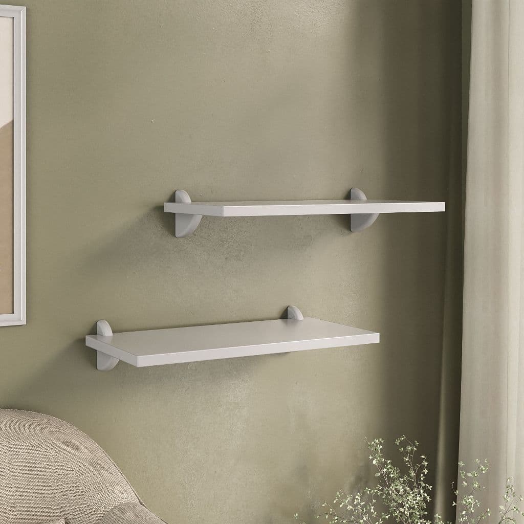 Kit 2 Prateleira Mdf De Parede 40x20 Suspensa Para Livros com Suporte Bico de Tucano
