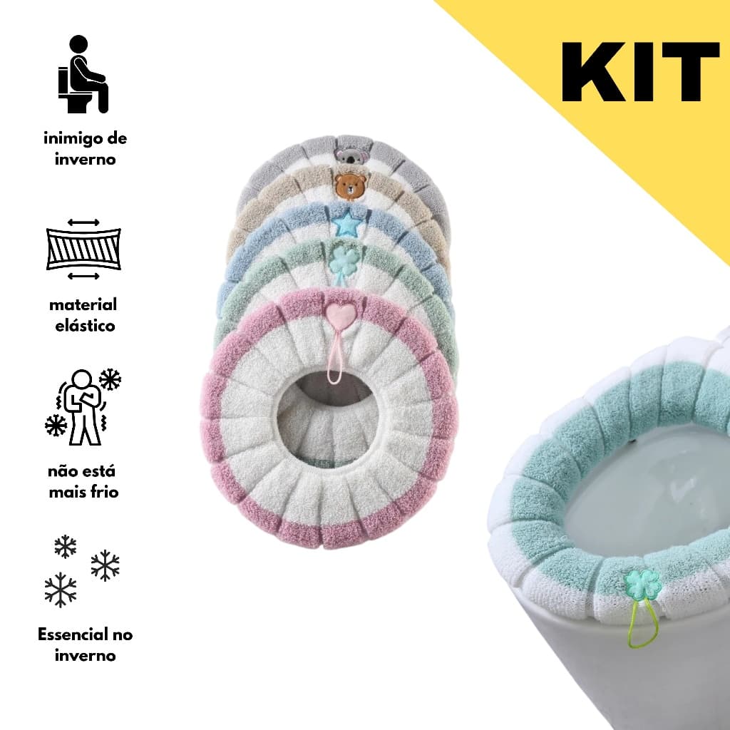 Capa De Assento De Vaso Sanitário Almofada Sanitária Confortável Lavável Para Banheiro