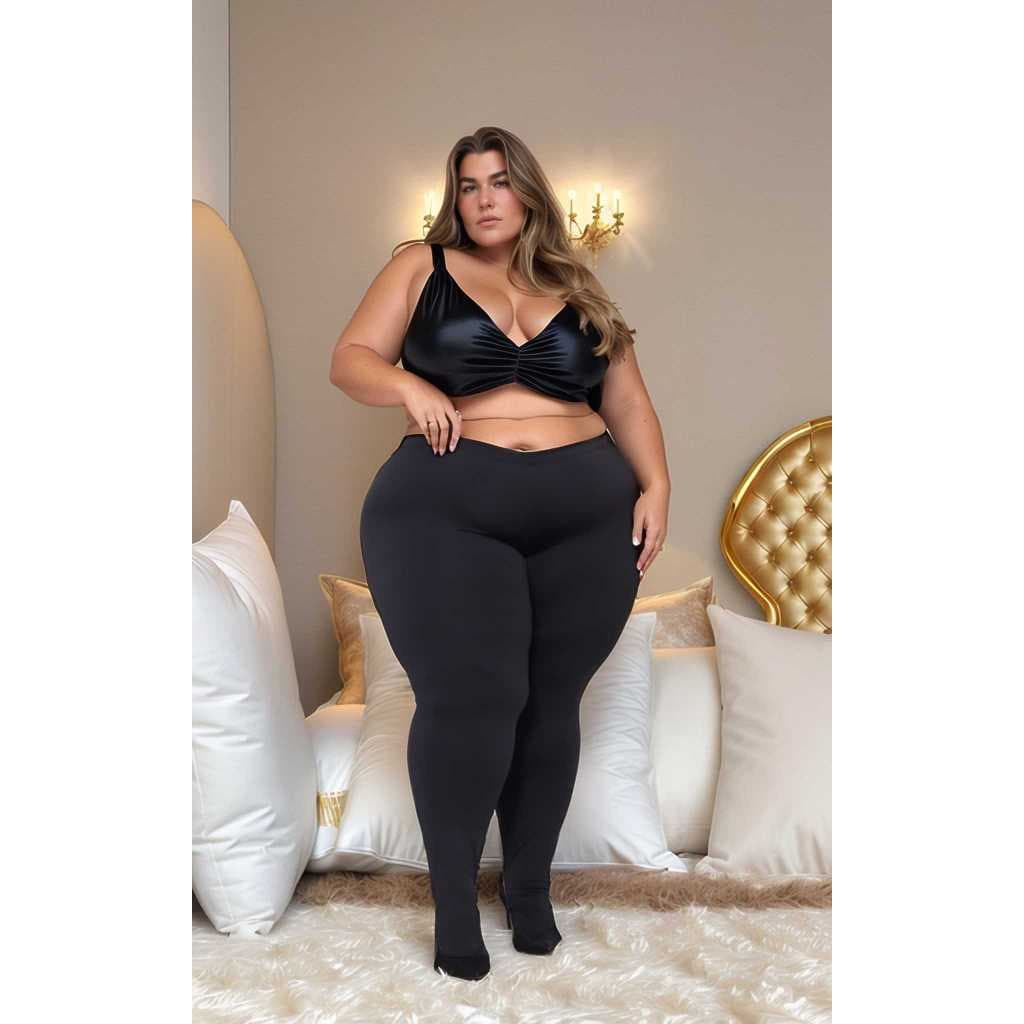 Meia Calça plus Size Legging Flanelada A QUENTINHA DAS PLUS BIG TAMANHO ATE 64
