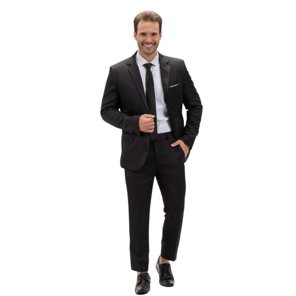 Terno Masculino Social Slim Preto Oxford Tradicional